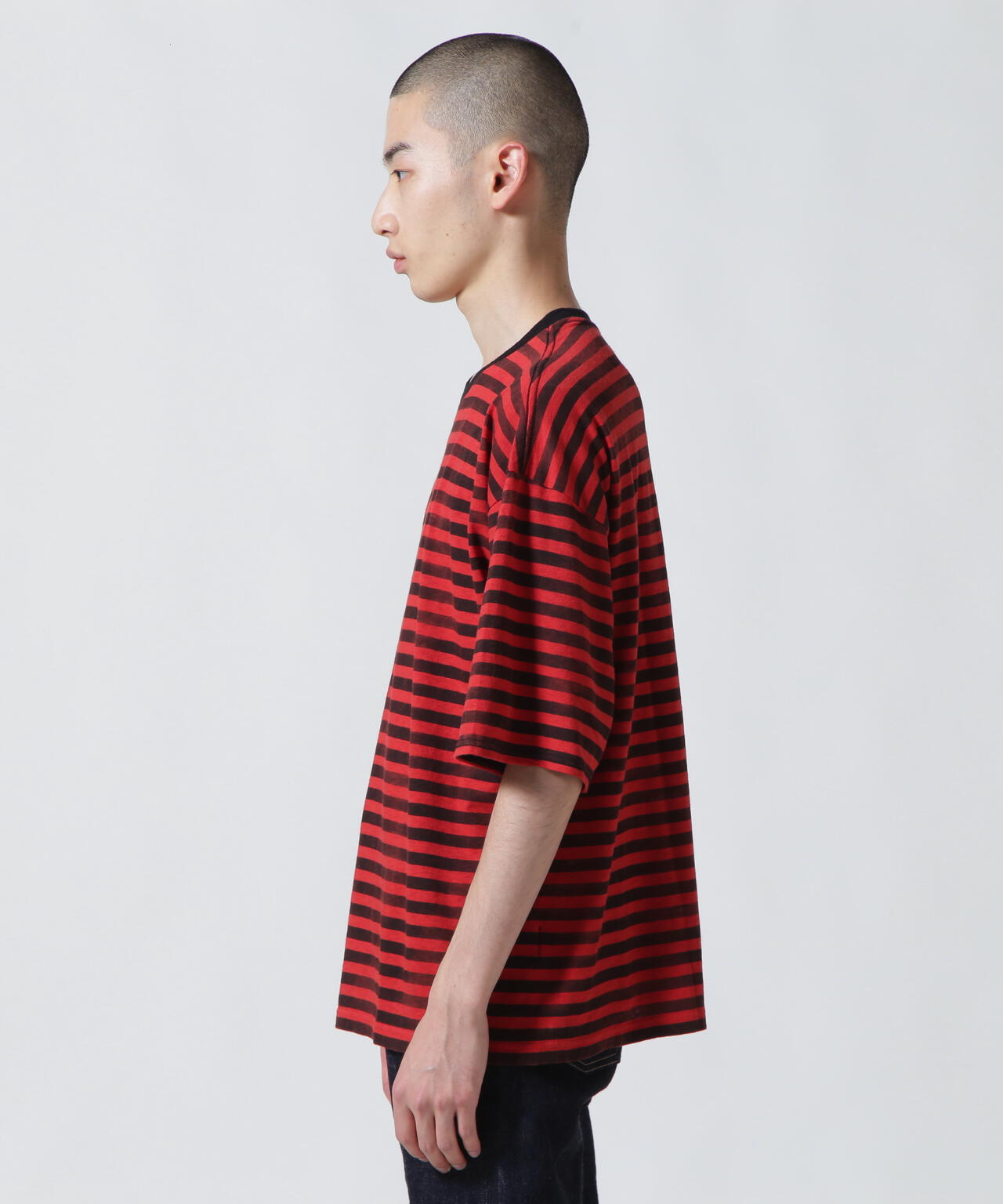 MINEDENIM（マインデニム）Hazy Border Uneven Loose T-SH