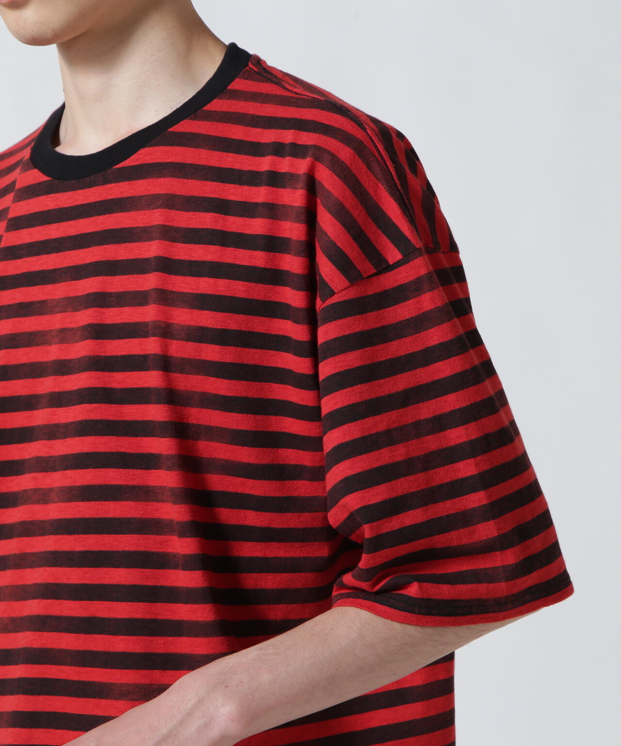 MINEDENIM（マインデニム）Hazy Border Uneven Loose T-SH