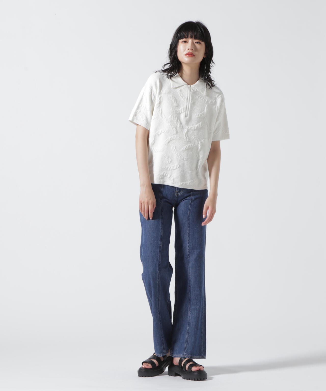 HCAE(エイチシーエーイー) 別注HALF ZIP KNIT SHORT