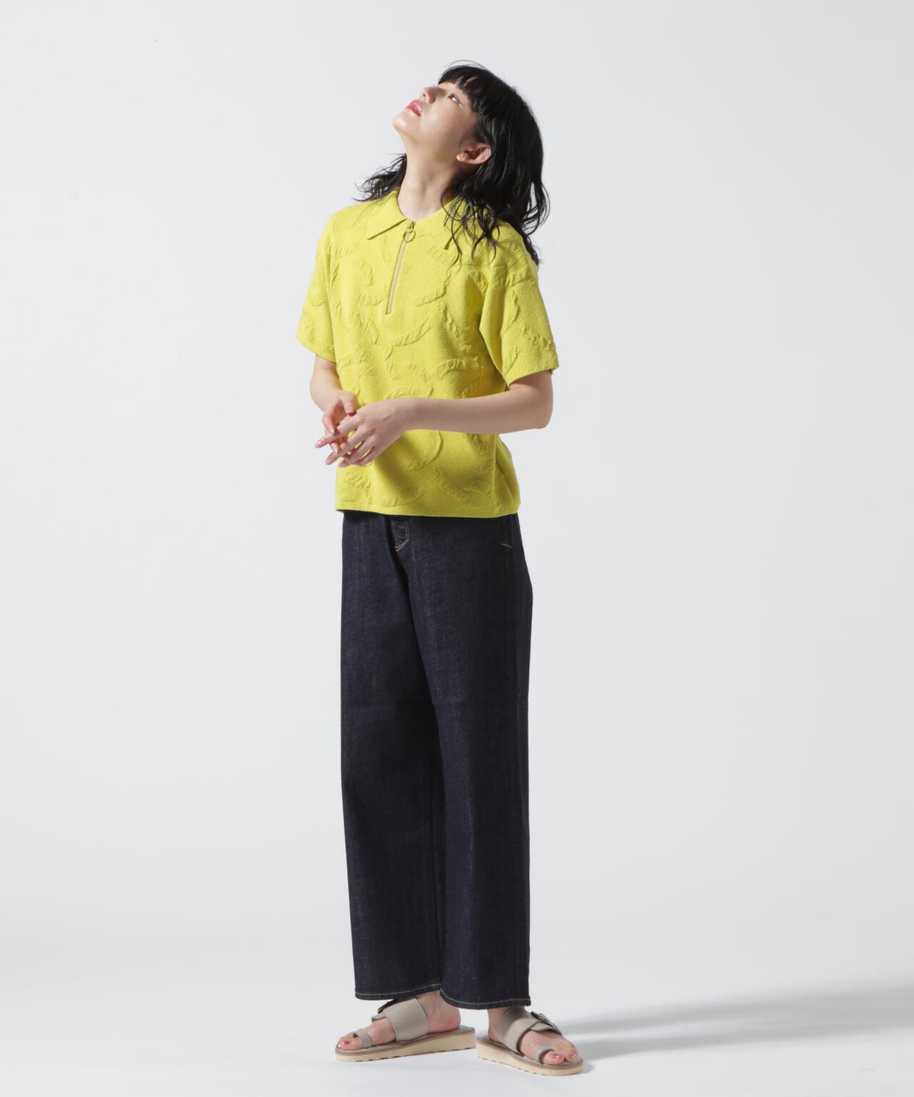 HCAE(エイチシーエーイー) 別注HALF ZIP KNIT SHORT