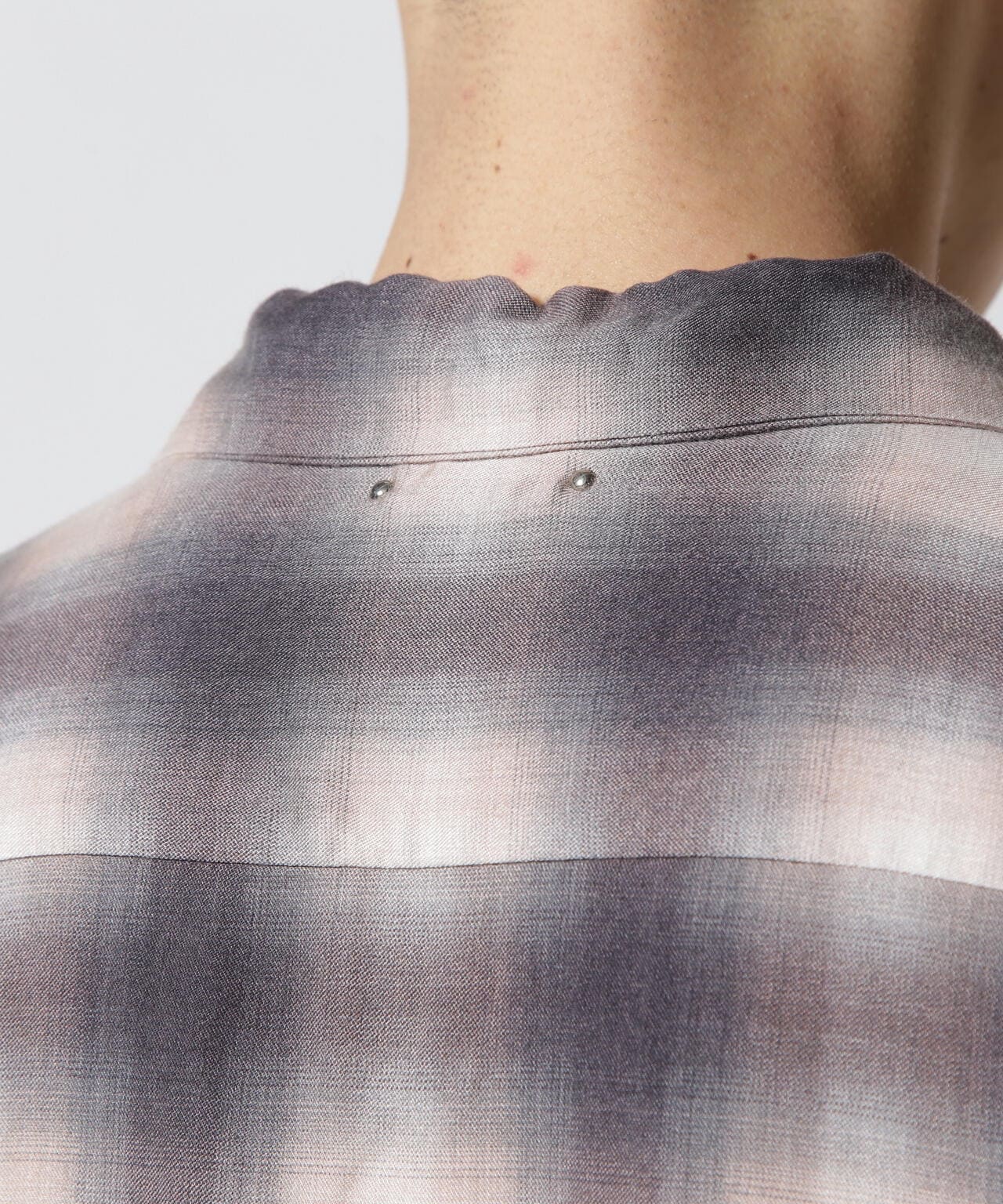 MINEDENIM / Drape Denim Ombre Check Loose Work SH