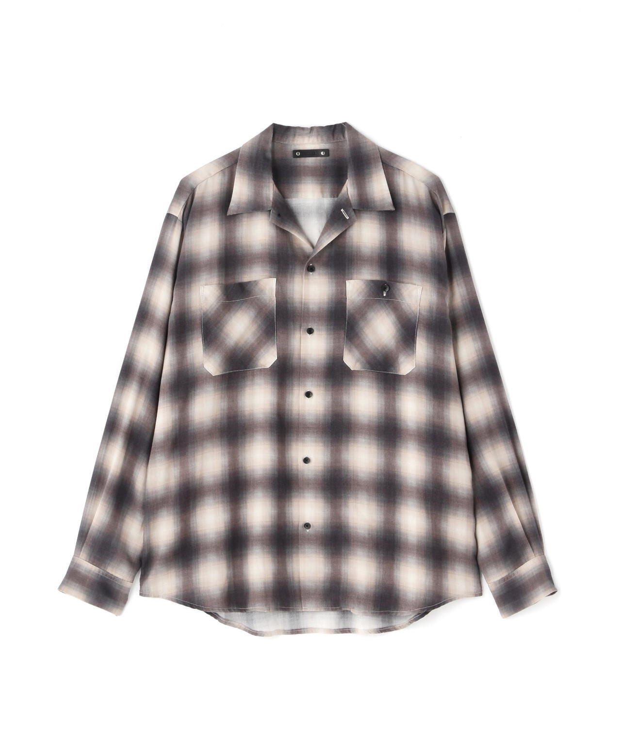 MINEDENIM / Drape Denim Ombre Check Loose Work SH