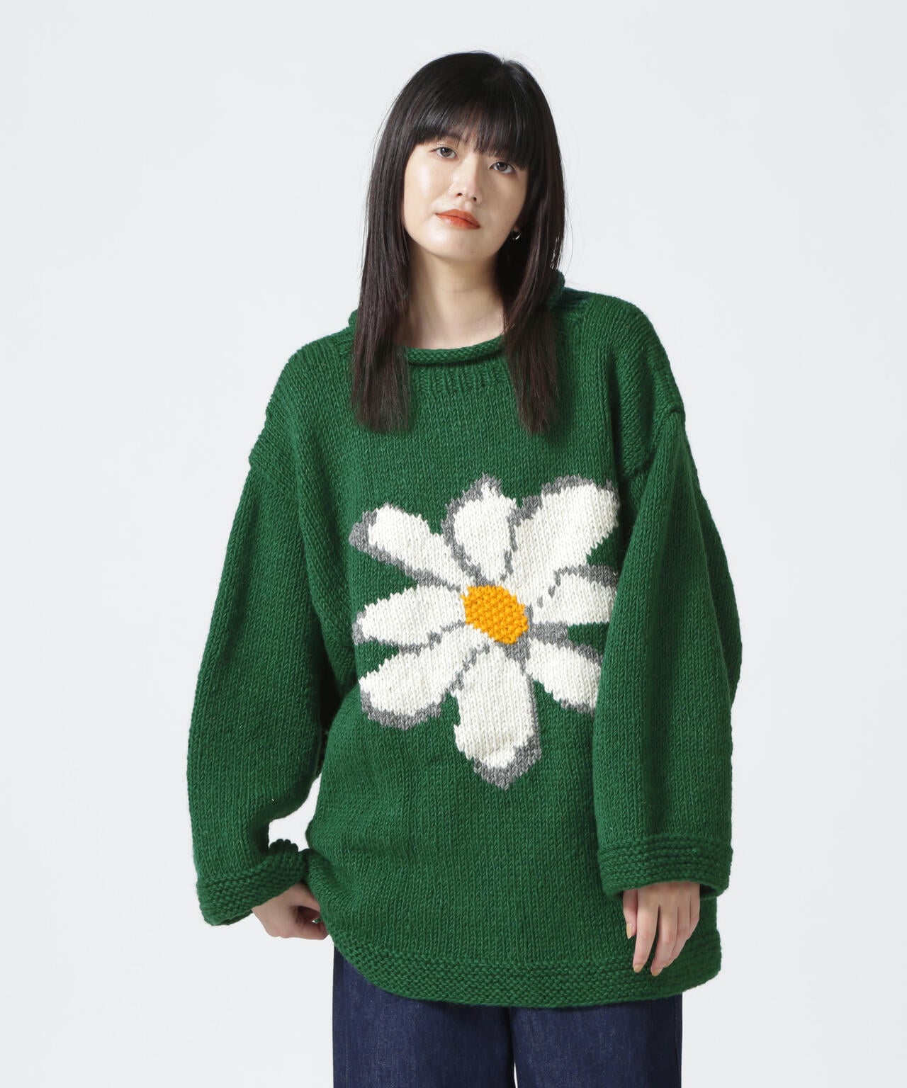 MacMahon Knitting Mills/マクマホンニッティングミルズ　Roll Neck Knit-Flower