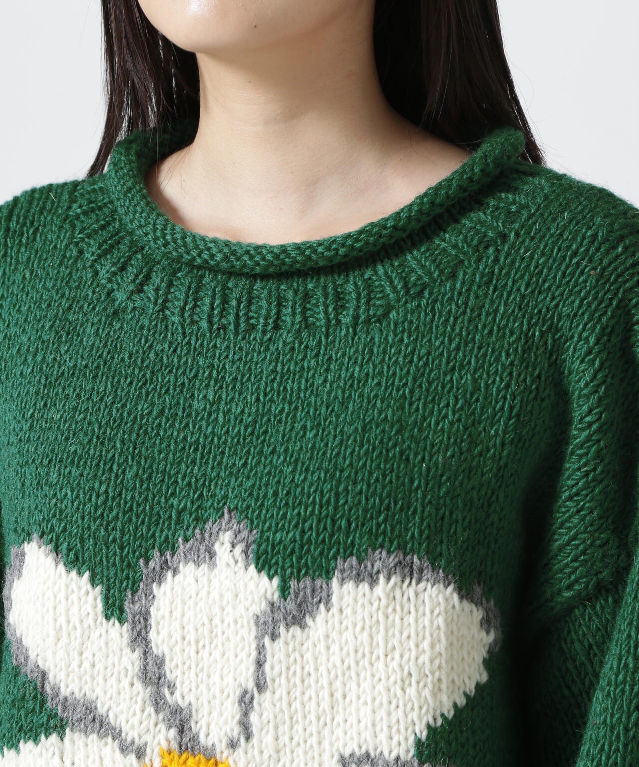 MacMahon Knitting Mills/マクマホンニッティングミルズ　Roll Neck Knit-Flower