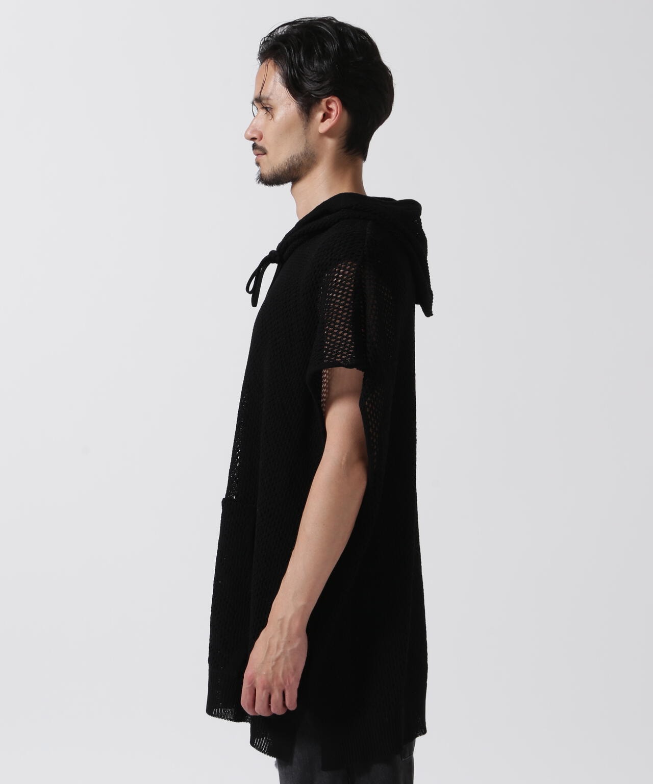MINEDENIM（マインデニム）Heavy Mesh Knit Nosleeve Big Hoodie