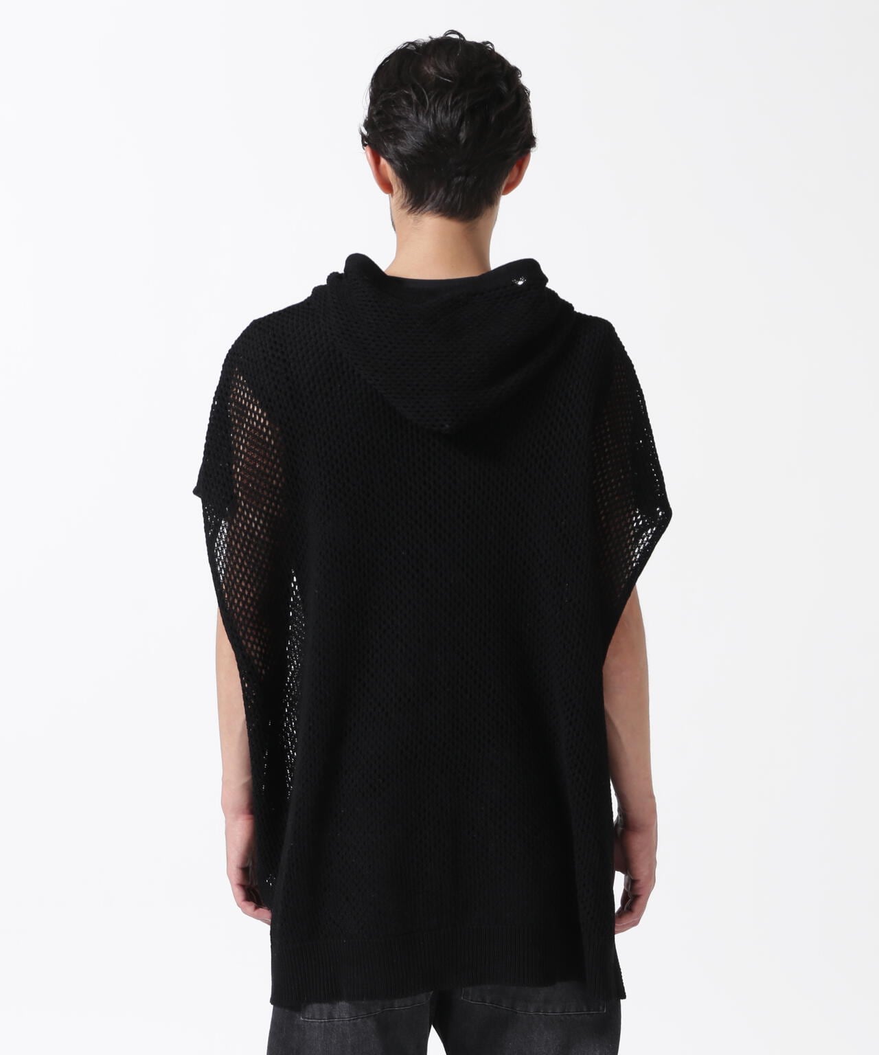 MINEDENIM（マインデニム）Heavy Mesh Knit Nosleeve Big Hoodie