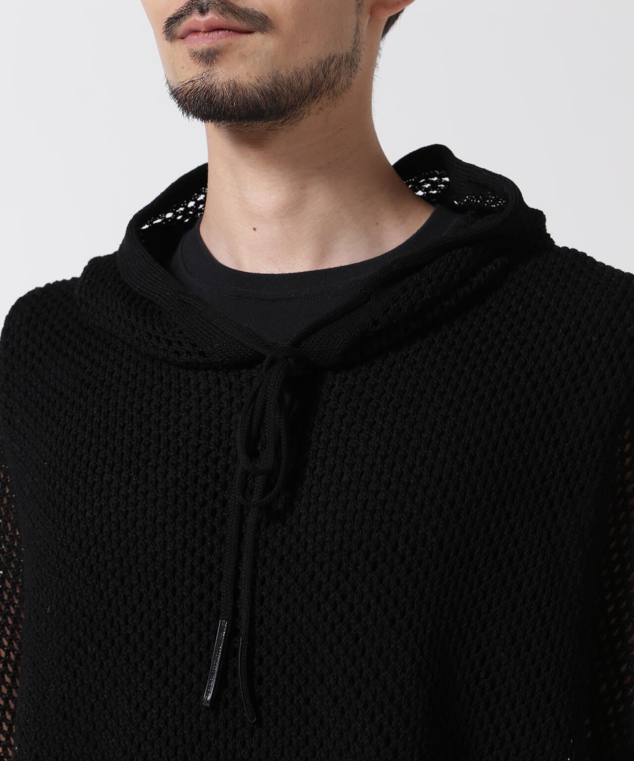 MINEDENIM（マインデニム）Heavy Mesh Knit Nosleeve Big Hoodie