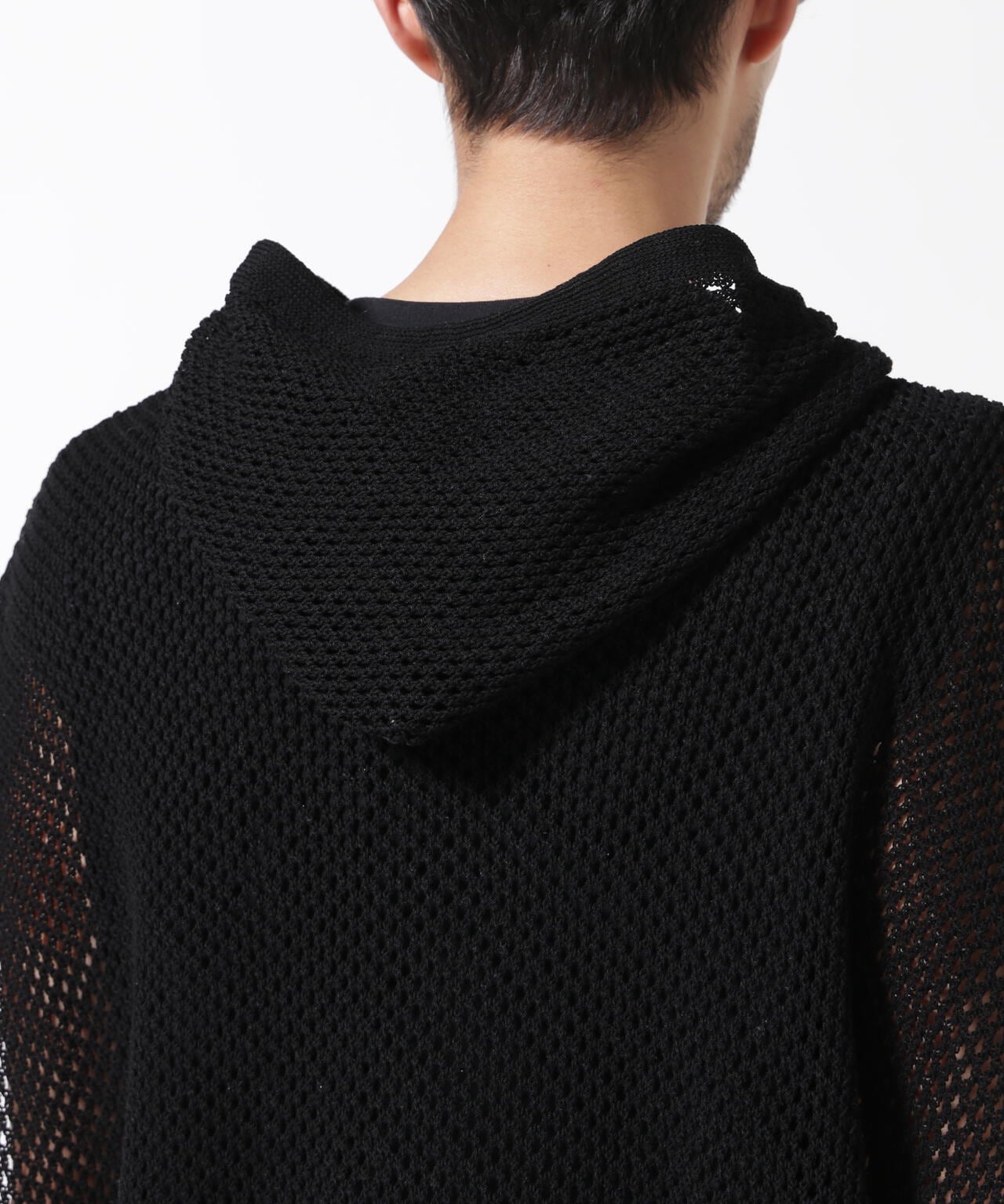MINEDENIM（マインデニム）Heavy Mesh Knit Nosleeve Big Hoodie