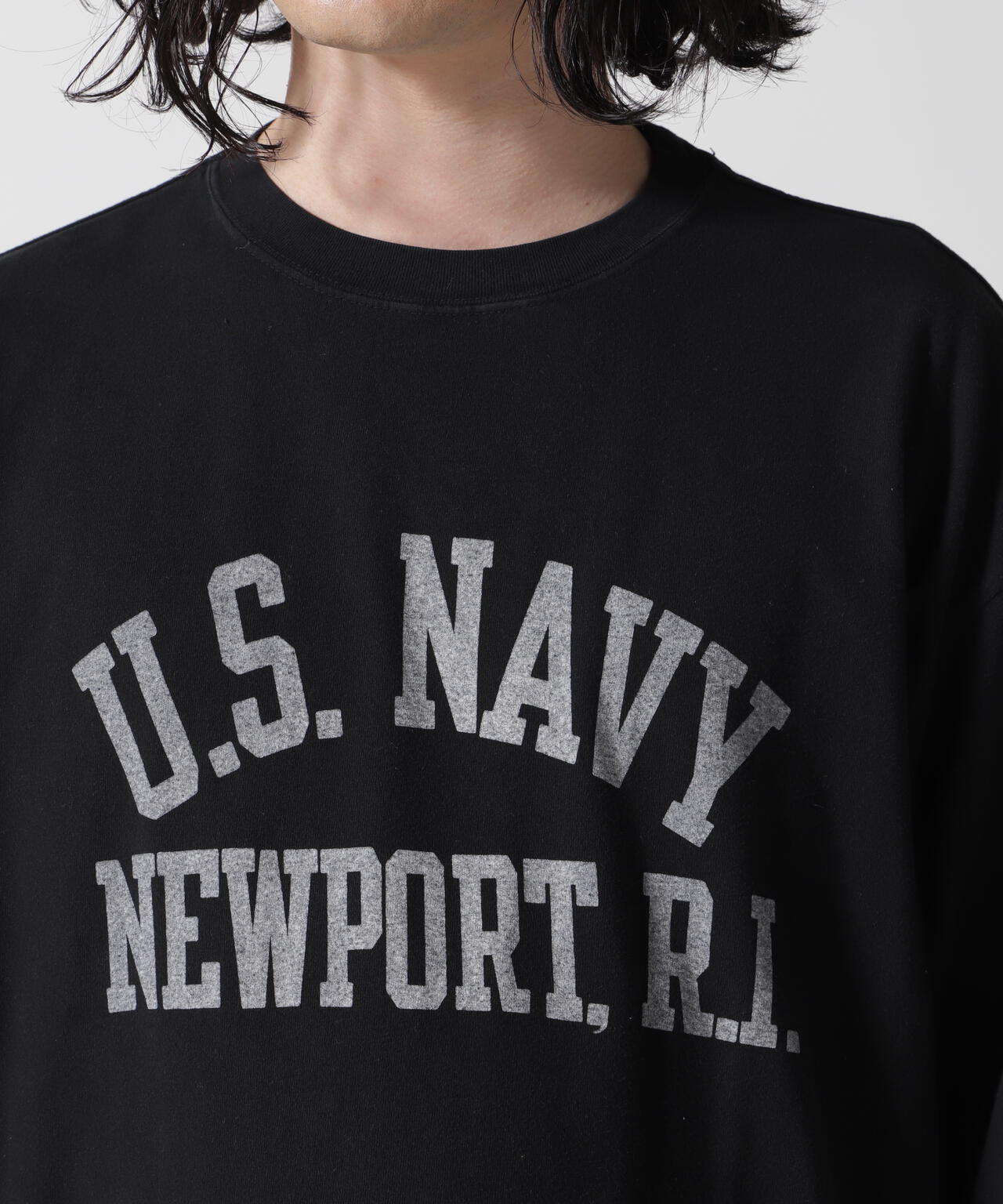 REMI RELIEF(レミレリーフ) 別注20/-天竺ロンＴ（US NAVY）ペイント加工