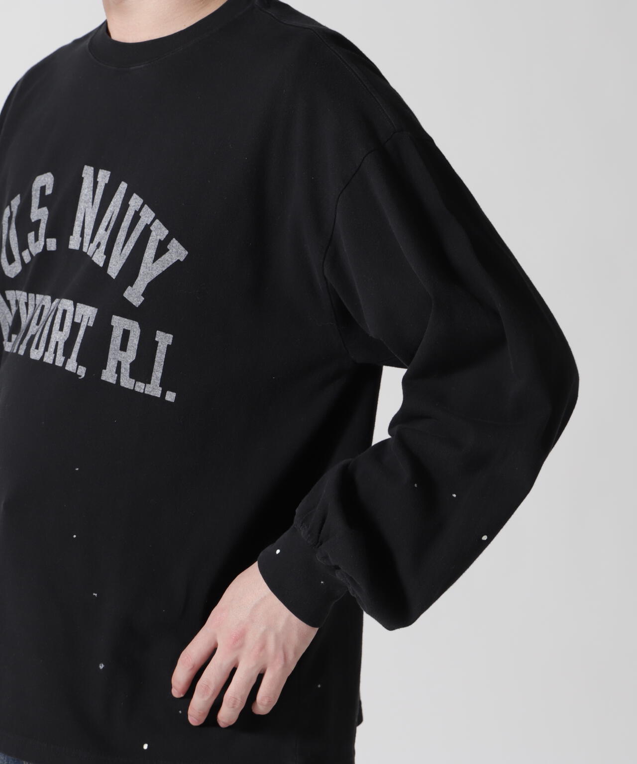REMI RELIEF(レミレリーフ) 別注20/-天竺ロンＴ（US NAVY）ペイント加工