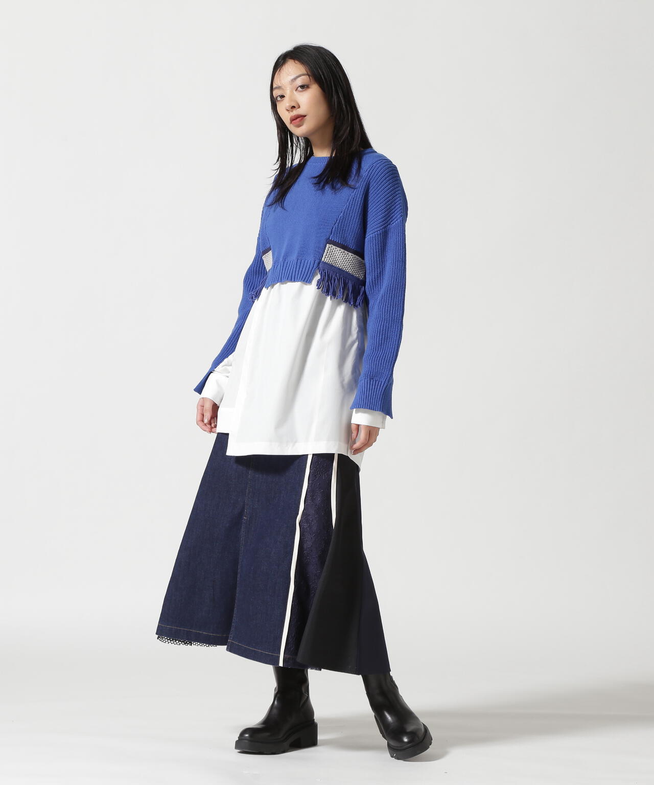 AULA AILA（アウラ アイラ）別注ニットドッキングシャツ