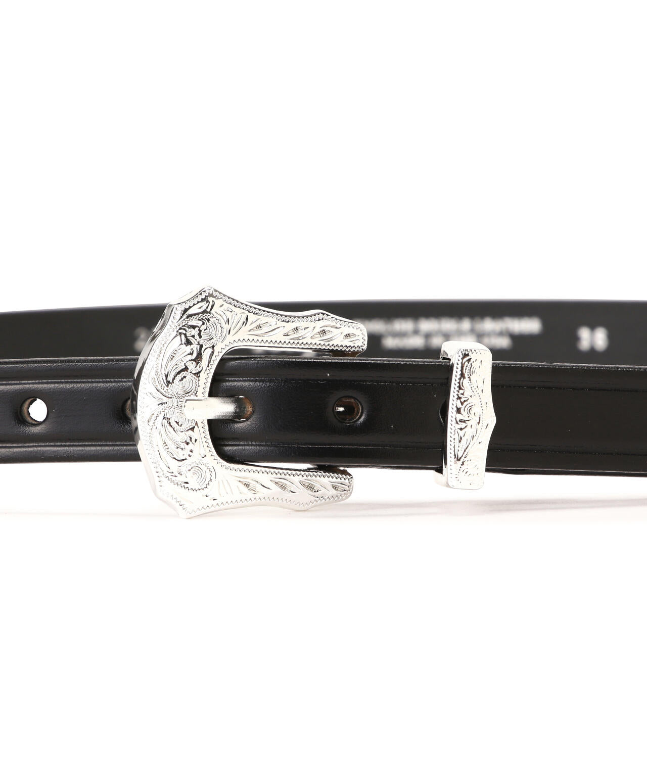 TORY LEATHER / 3/4 inch 3-Piece Silver Buckle Set Belt