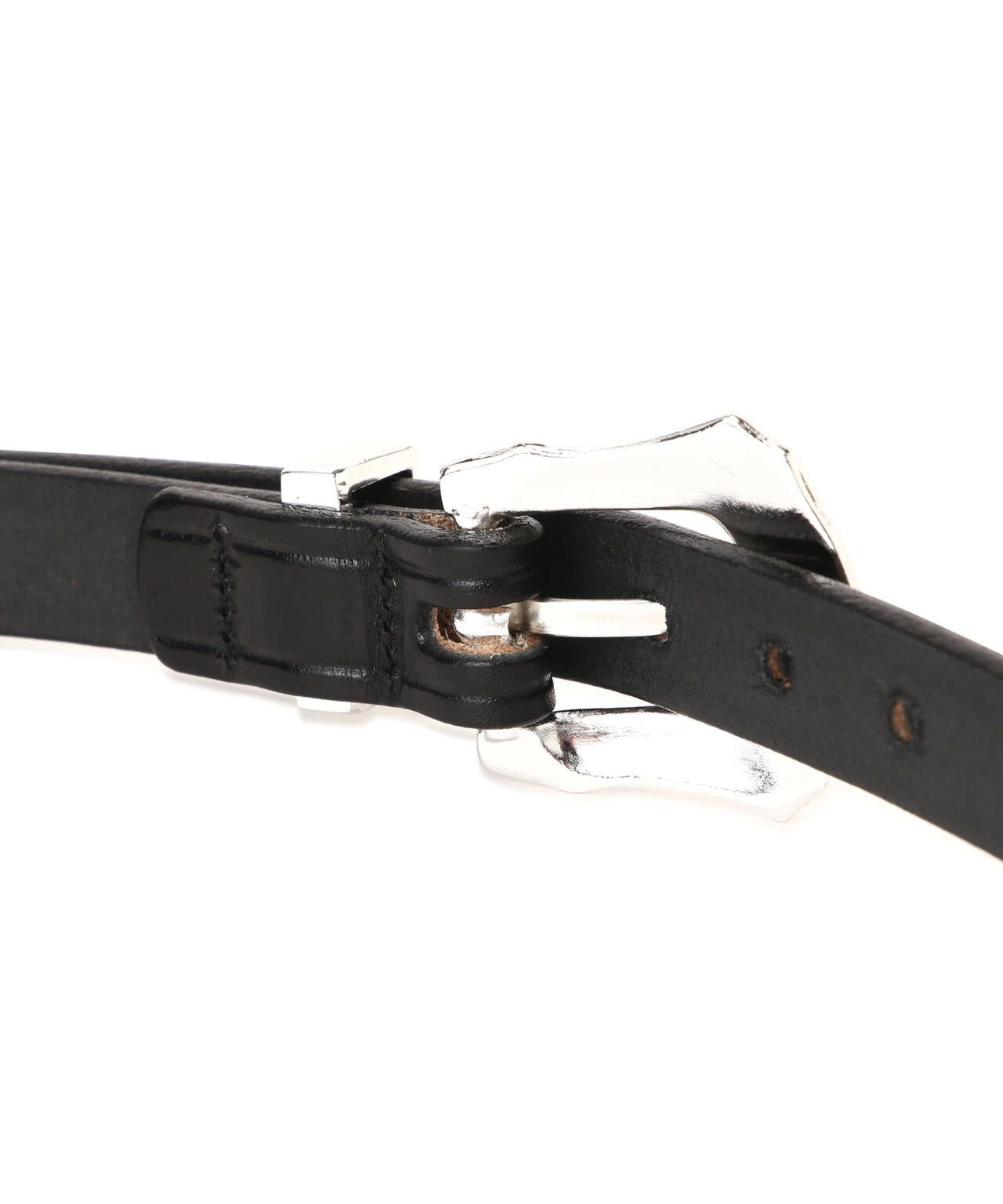 TORY LEATHER / 3/4 inch 3-Piece Silver Buckle Set Belt