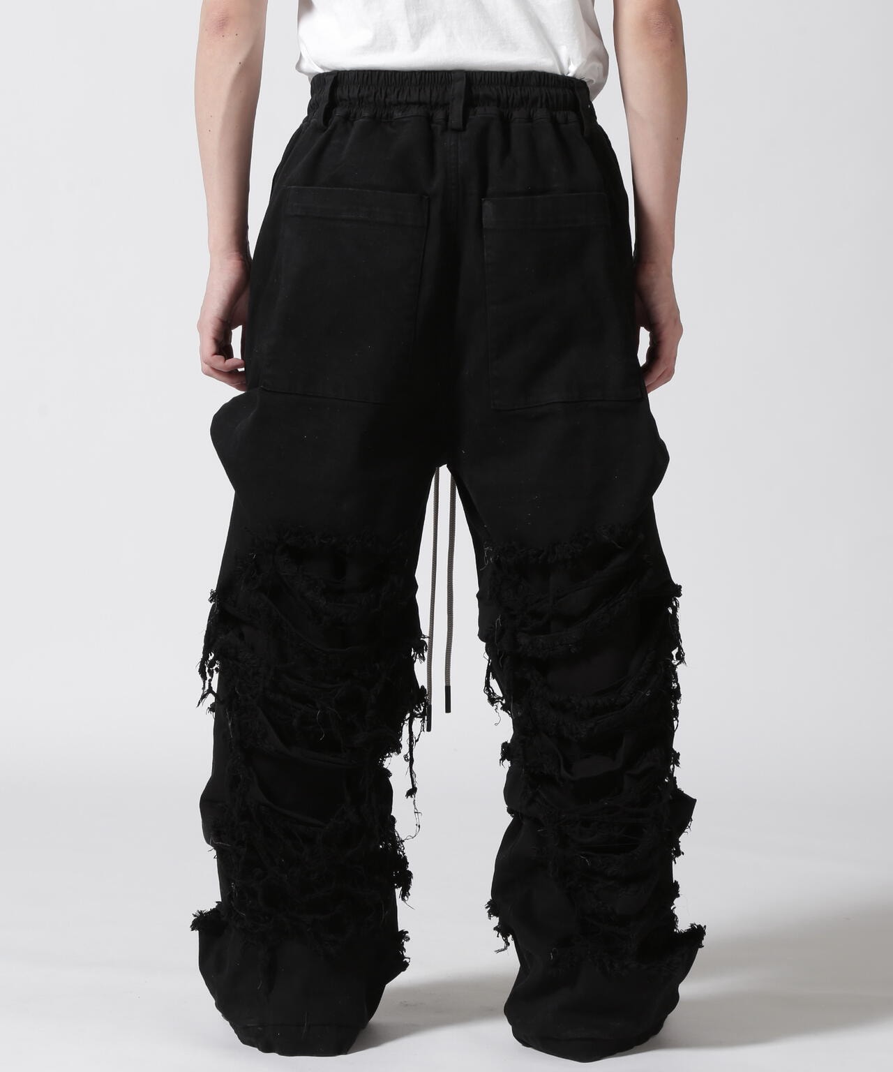 A.F ARTEFACT/Damage Denim Tuck Wide Pants