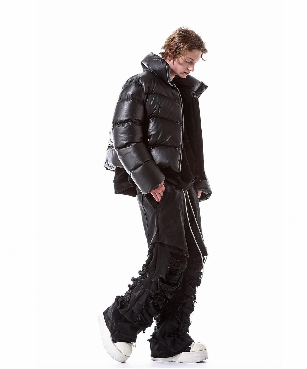 A.F ARTEFACT/Damage Denim Tuck Wide Pants