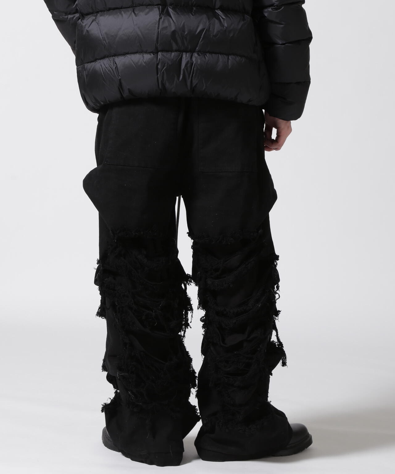 A.F ARTEFACT/Damage Denim Tuck Wide Pants