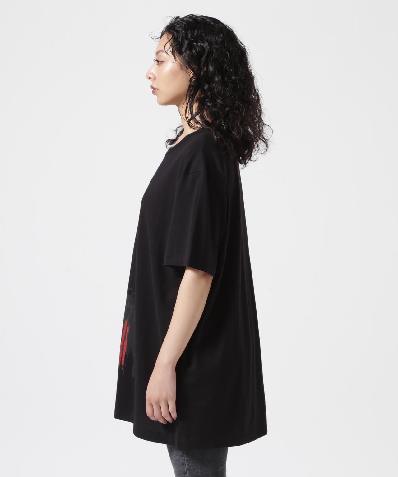 Y's/ワイズ/FEMALE PRINT ROUND NECK HALF SLEEVE TEE