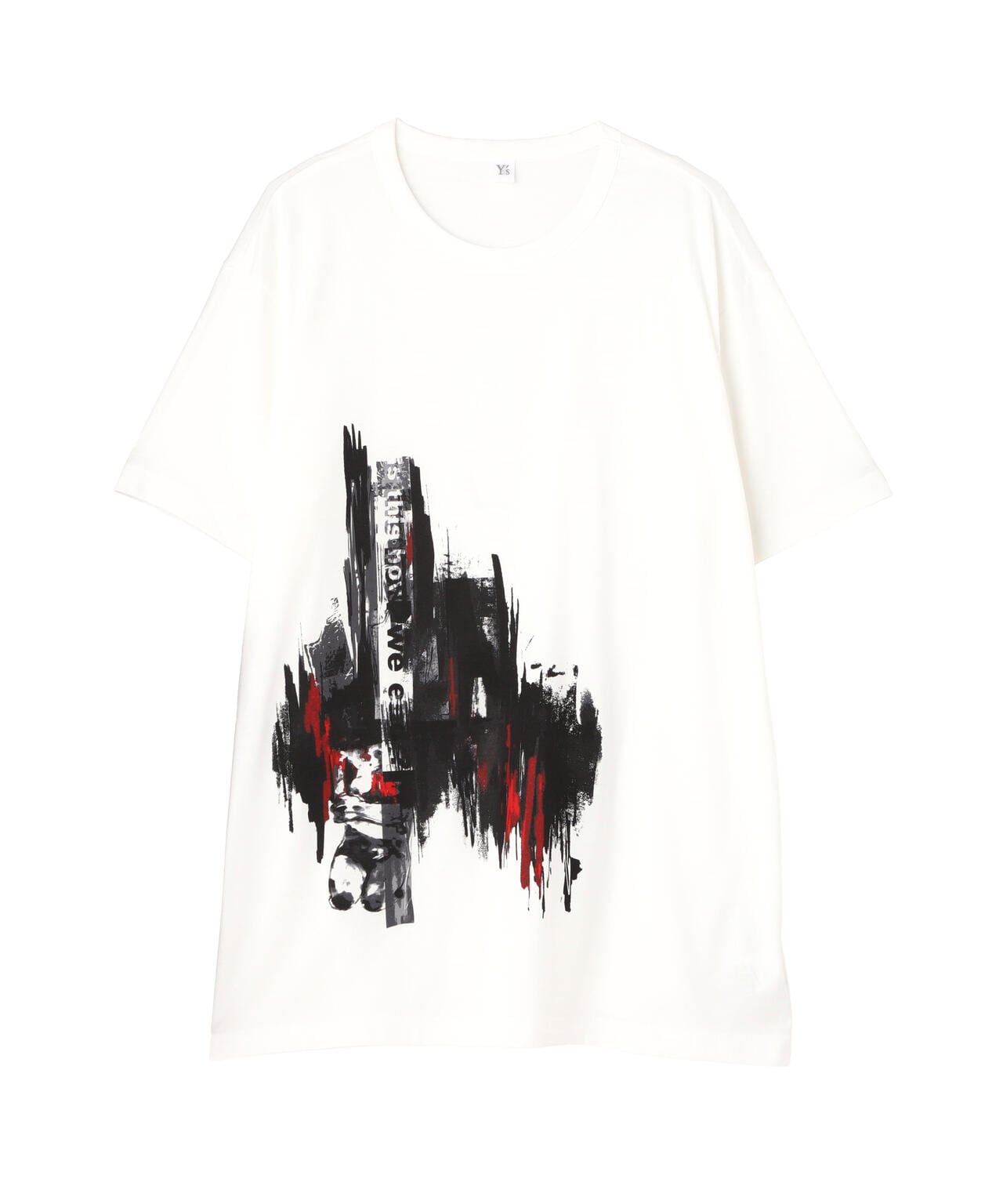 Y's/ワイズ/FEMALE PRINT ROUND NECK HALF SLEEVE TEE