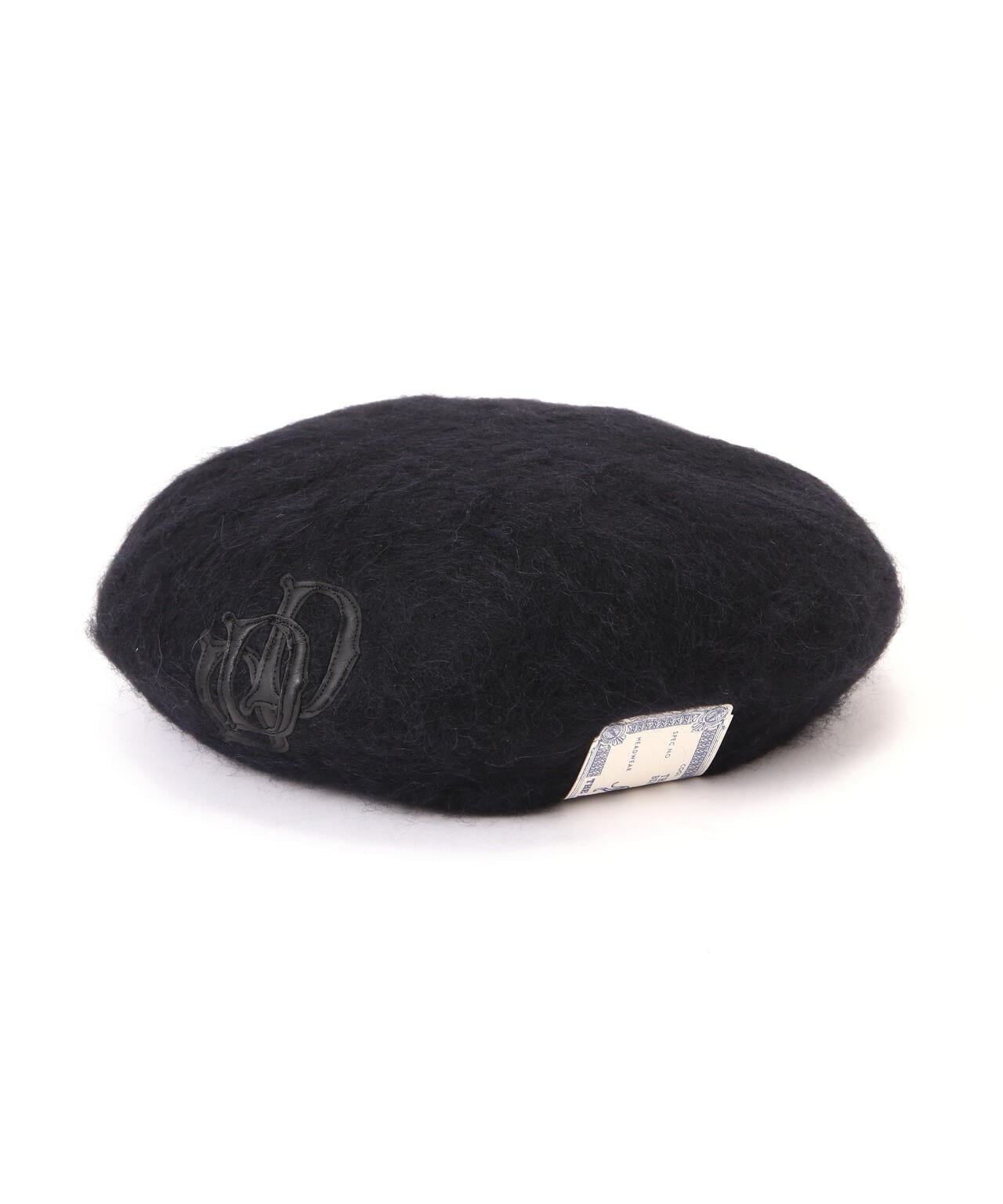 THE H.W.DOG&CO./LEATHER WAPPEN FLUFFY BERET