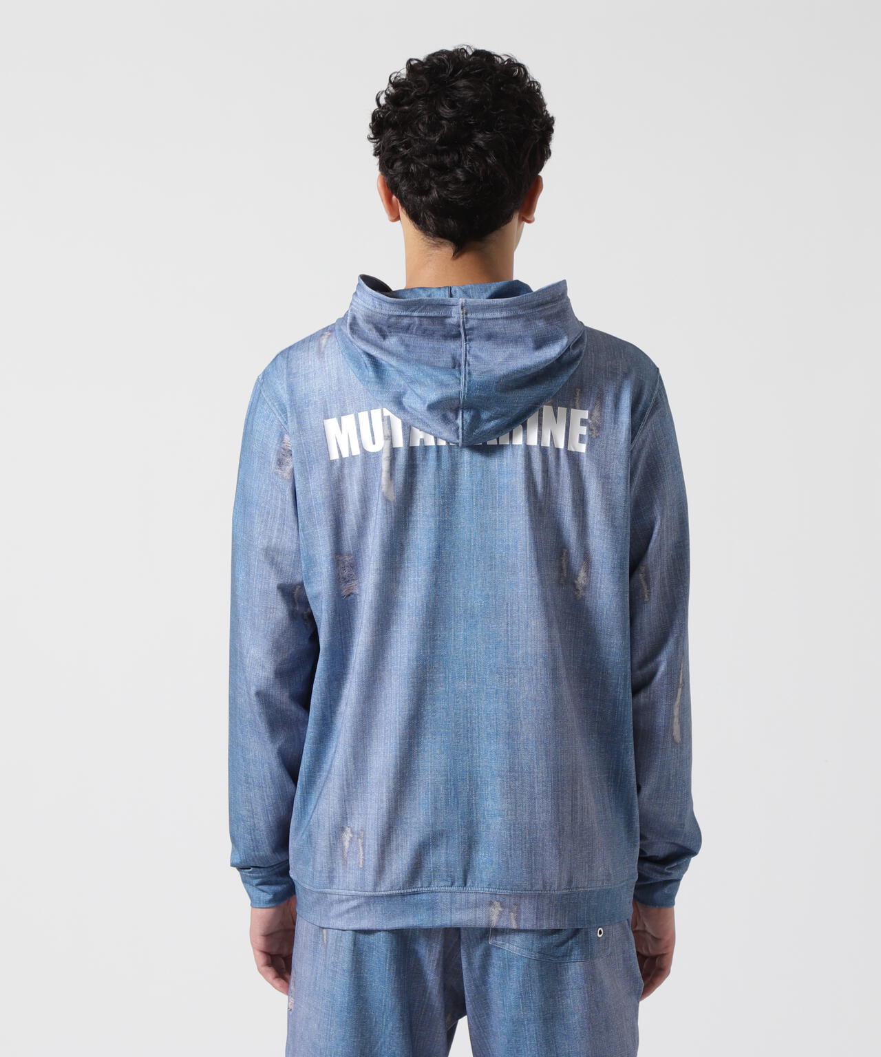 muta MARINE/ムータ マリン/DENIM PRINTED RASH HOODIE