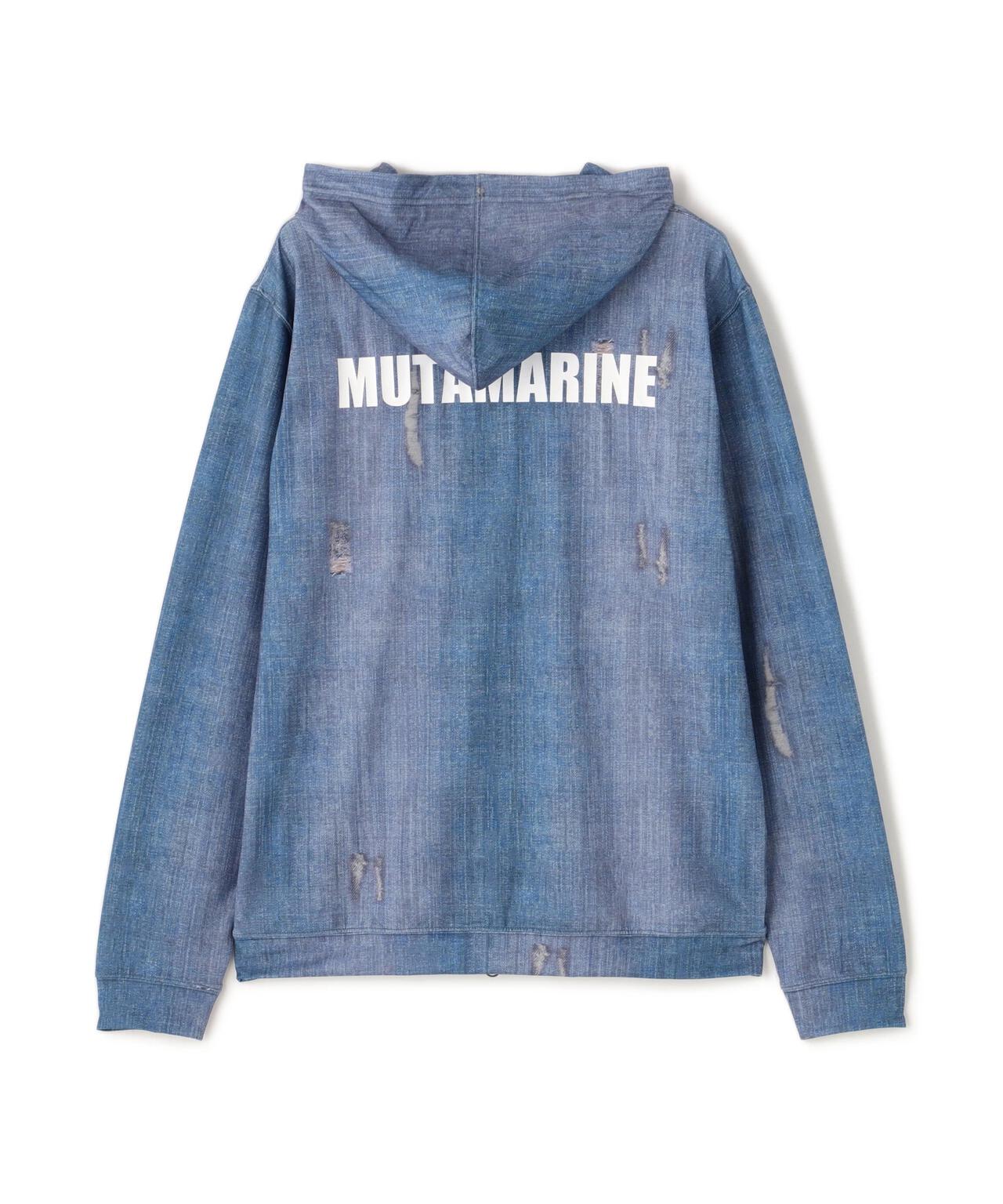 muta MARINE/ムータ マリン/DENIM PRINTED RASH HOODIE