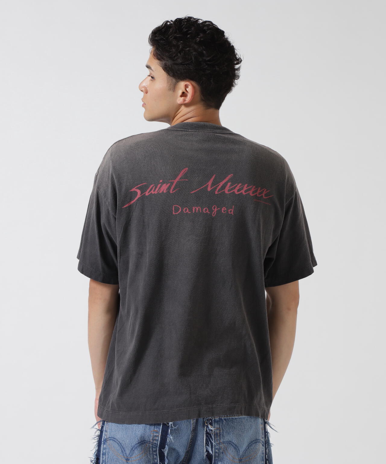 SAINT MICHAEL/セントマイケル/SS TEE DAMAGED BLACK