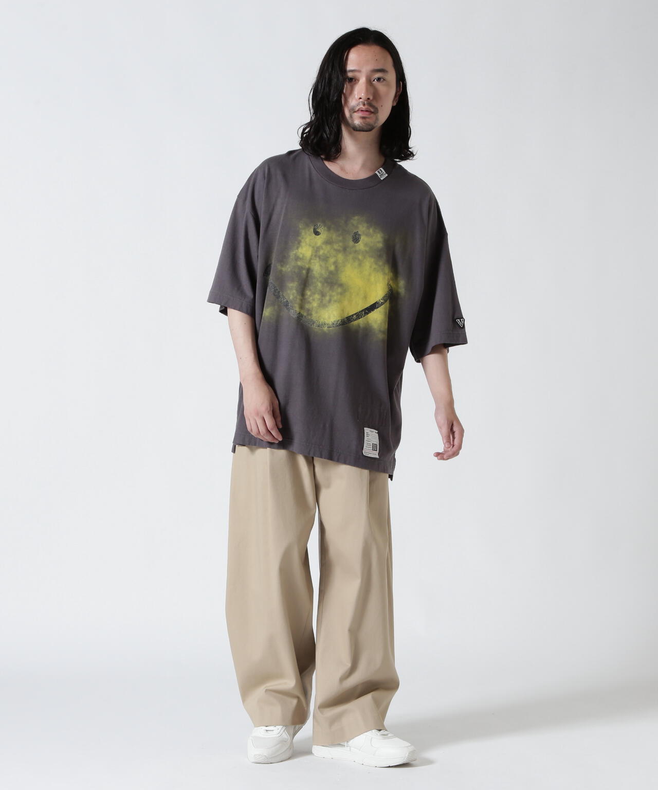Maison MIHARAYASUHIRO/メゾン ミハラヤスヒロ/Smily Face Printed Ringer T-shirt