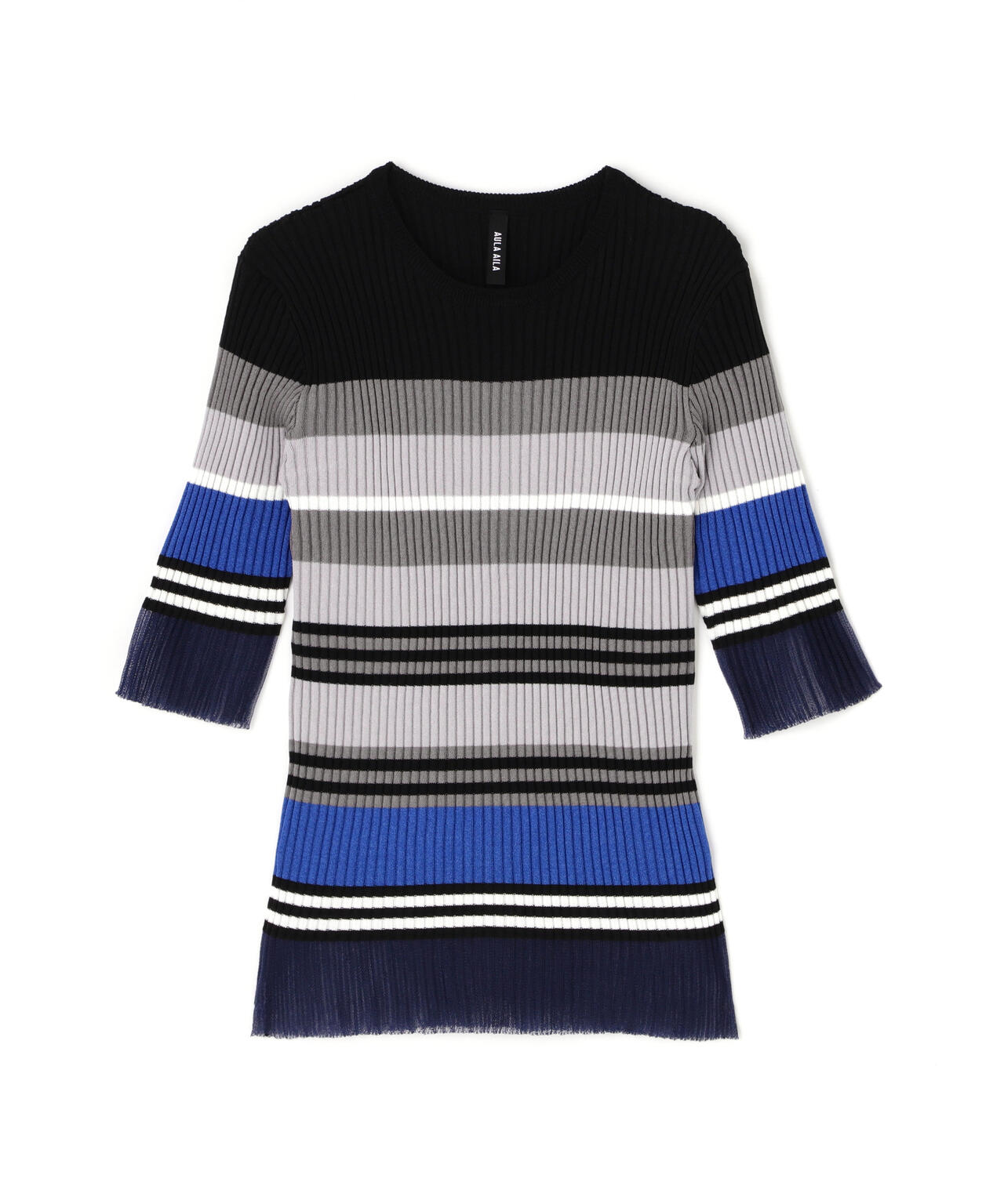 AULA AILA/アウラアイラ/MULTI BORDER KNIT