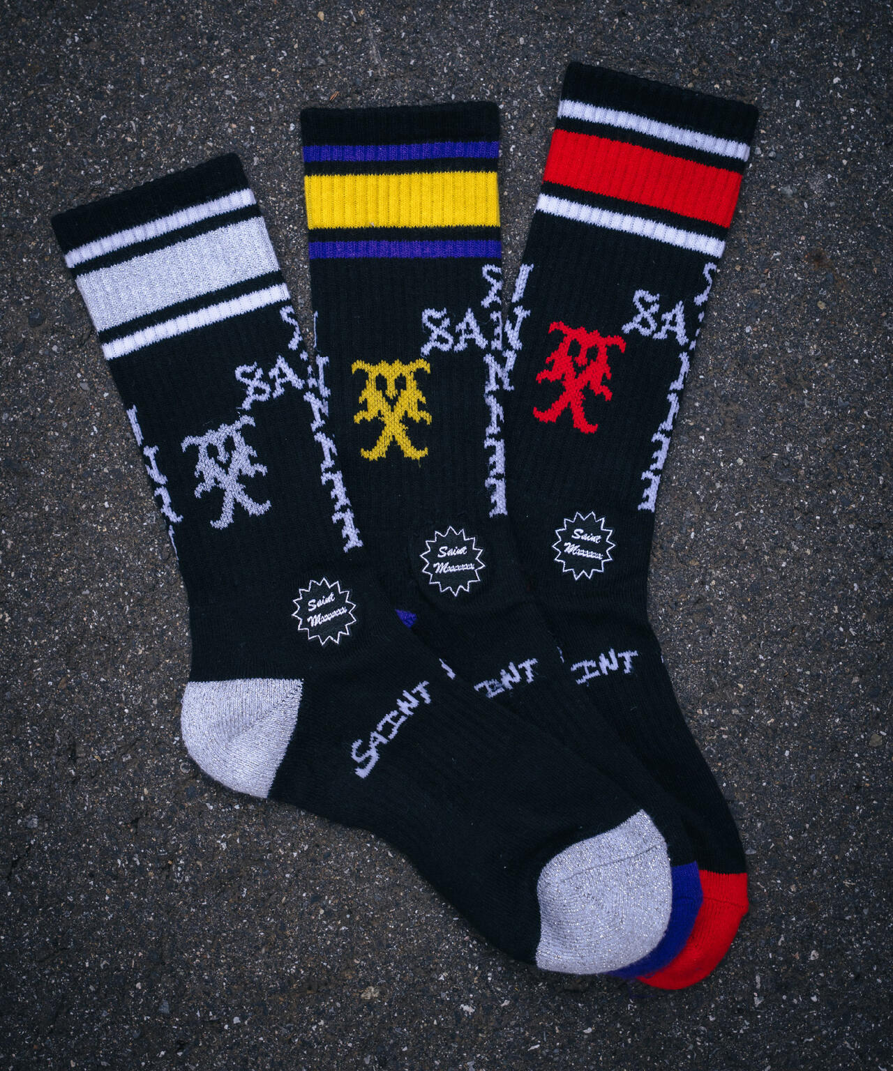 SAINT MICHAEL/セントマイケル/SOCKS/SINNER/BLACK+GRAY