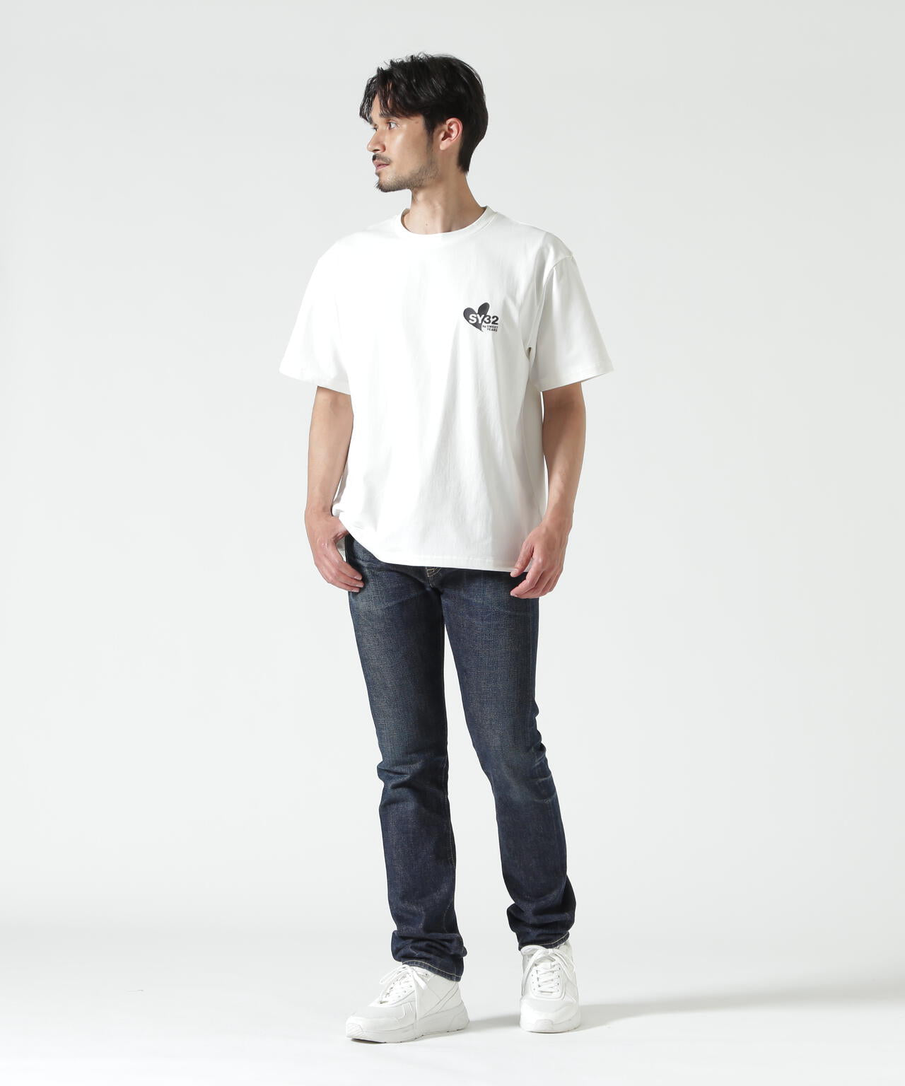 SY32 by SWEET YEARS/HEART MIX LOGO TEE