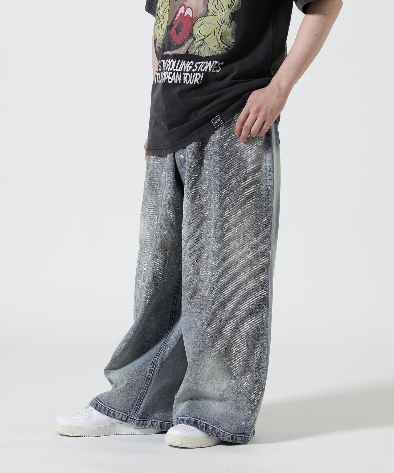FR(13)NDS/フレンズ/LINE STONE BUGGY DENIM