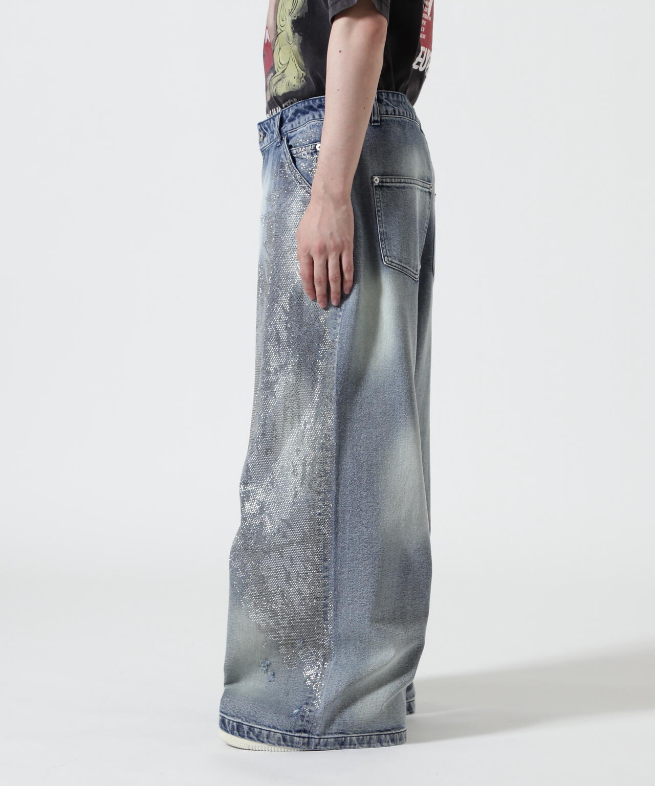 FR(13)NDS/フレンズ/LINE STONE BUGGY DENIM