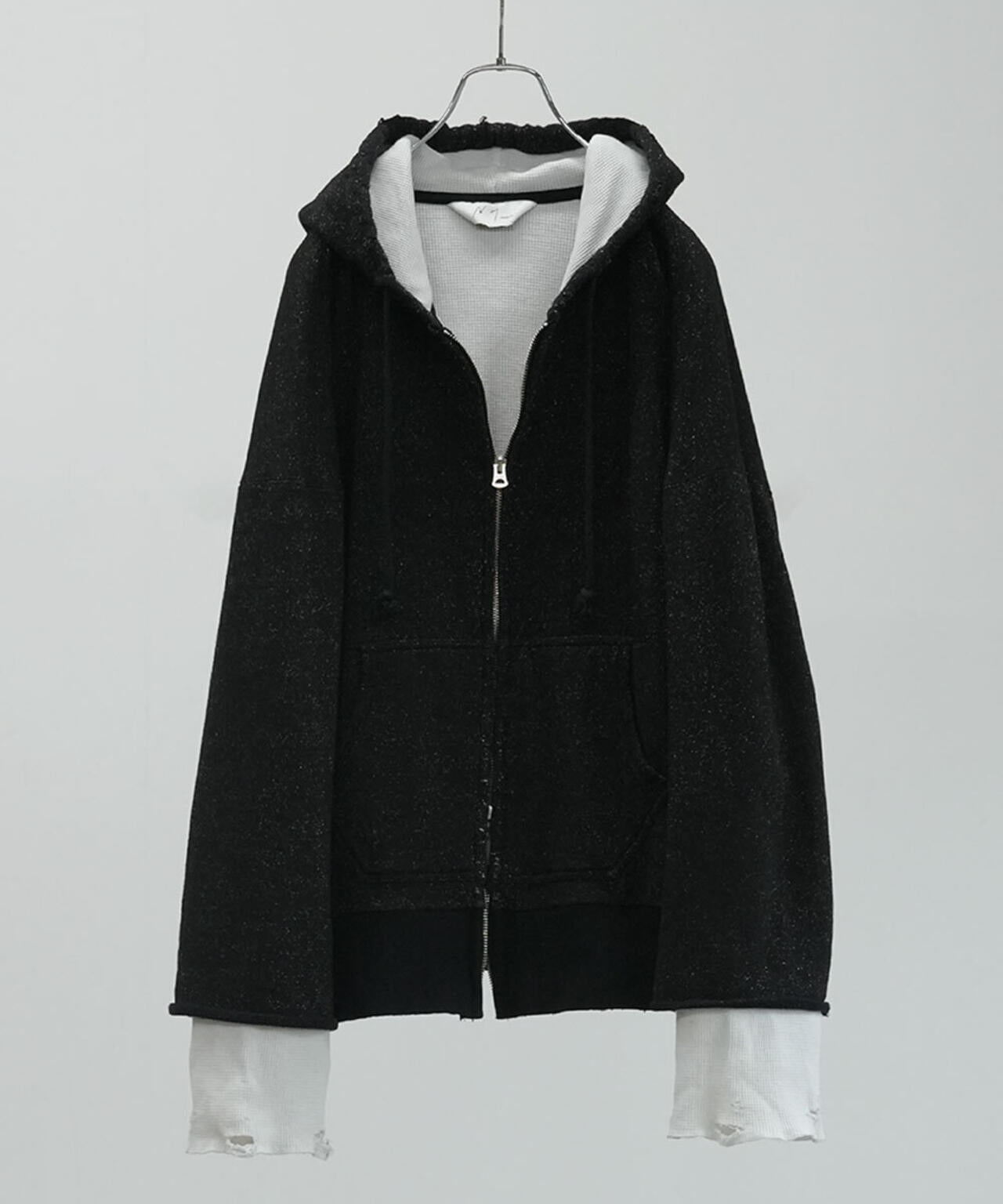 ANCELLM/アンセルム/LAYERED ZIP－UP HOODIE EX
