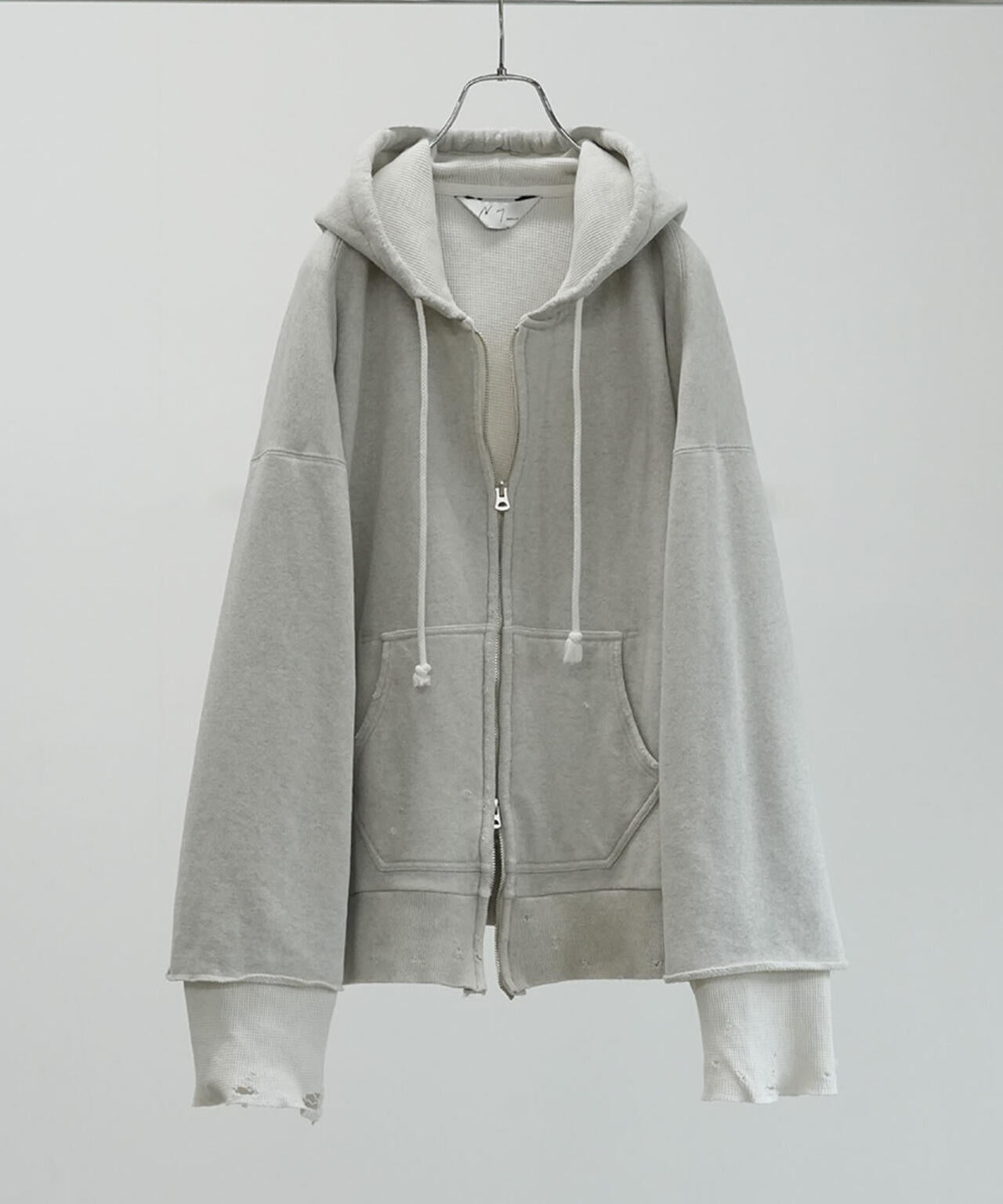 ANCELLM/アンセルム/LAYERED ZIP－UP HOODIE EX