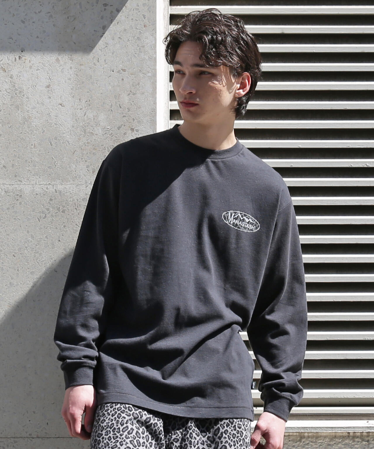 MANASTASH/マナスタッシュ/HEMP L/S TEE LEOPARD LOGO