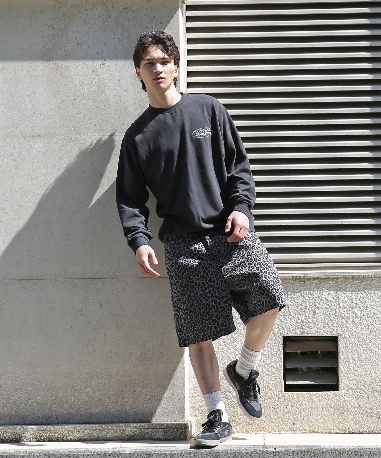 MANASTASH/マナスタッシュ/HEMP L/S TEE LEOPARD LOGO