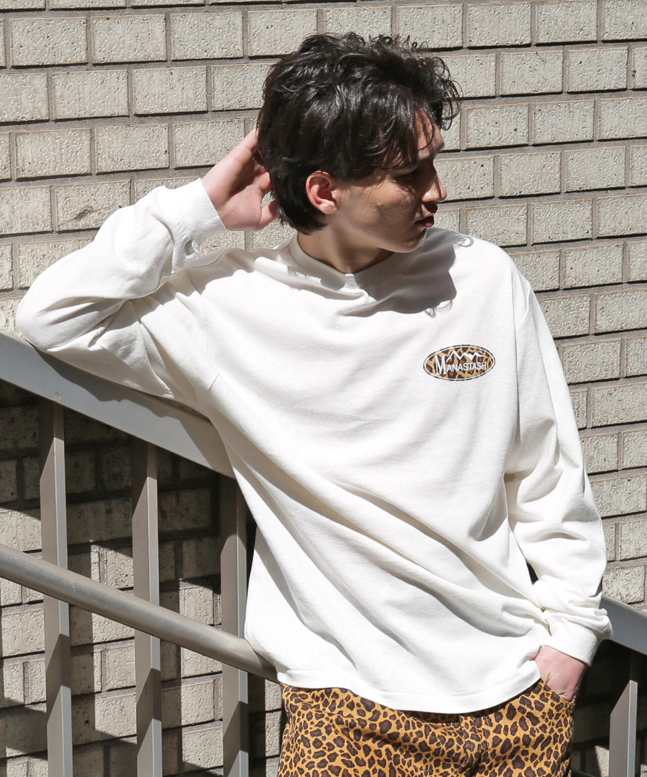 MANASTASH/マナスタッシュ/HEMP L/S TEE LEOPARD LOGO