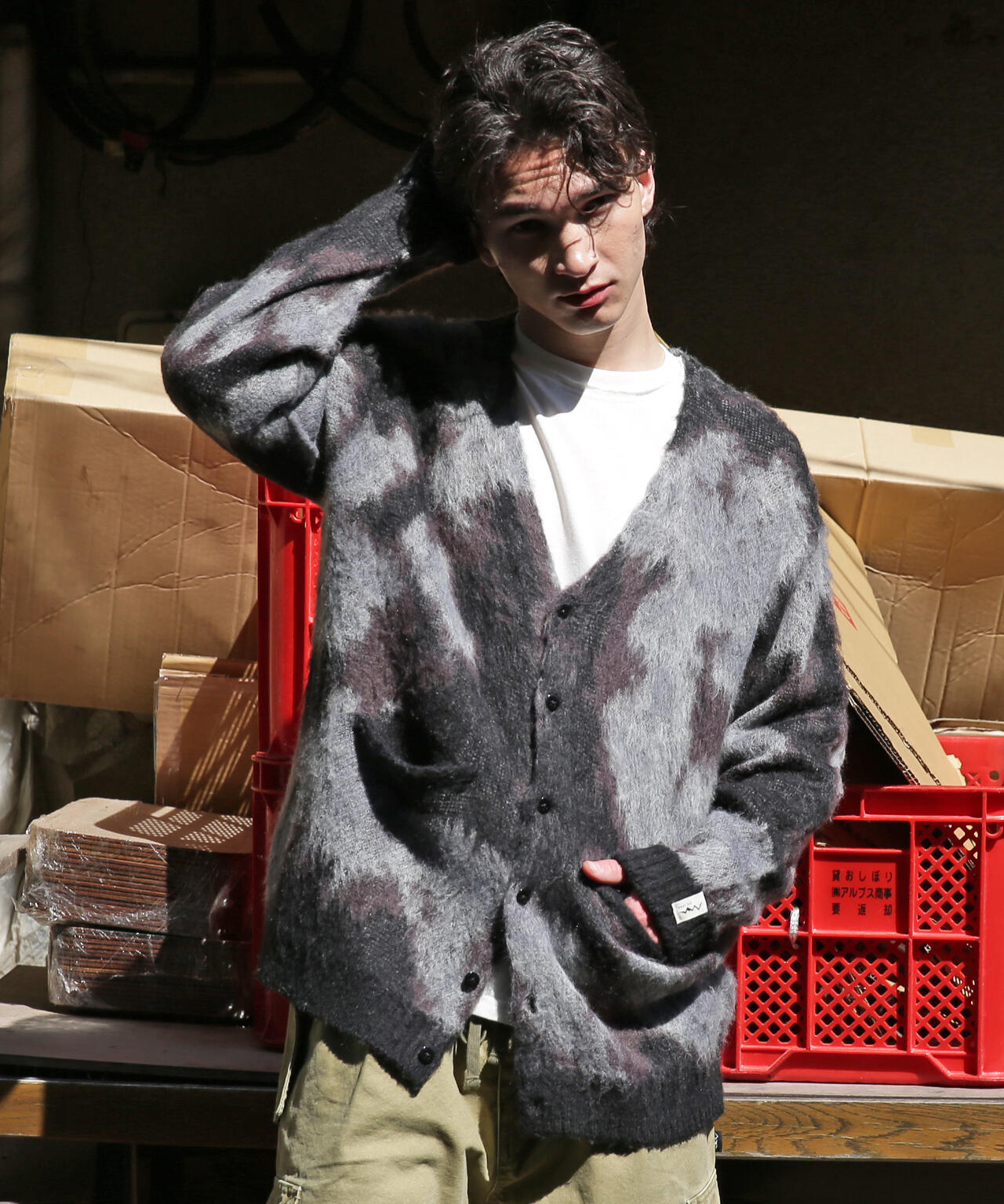 MANASTASH/マナスタッシュ/BLURRY JAQUARD CARDIGAN