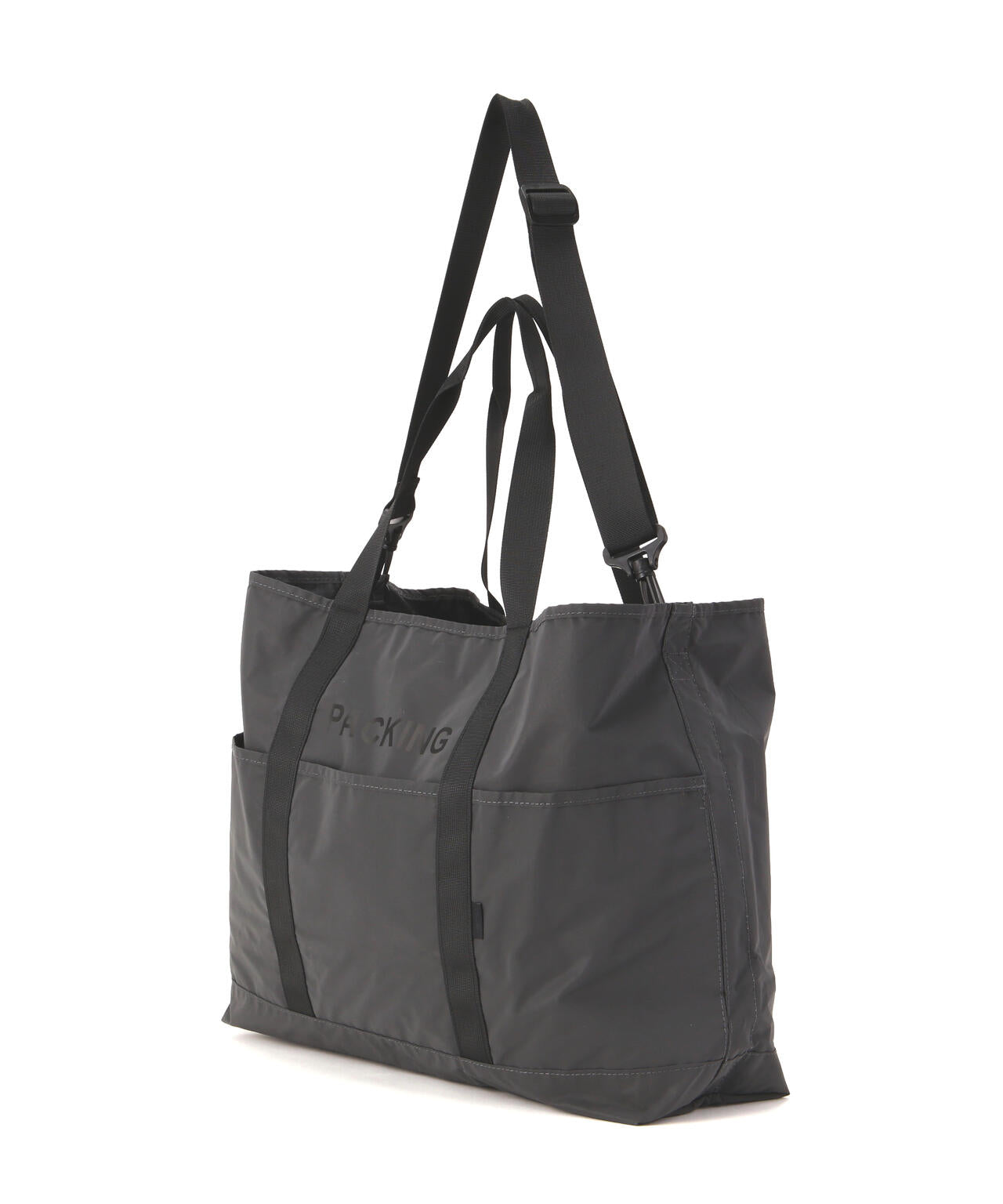 PACKING/パッキング/BLACK REFLECTIVE TOTE/リフレクティブトートバッグ