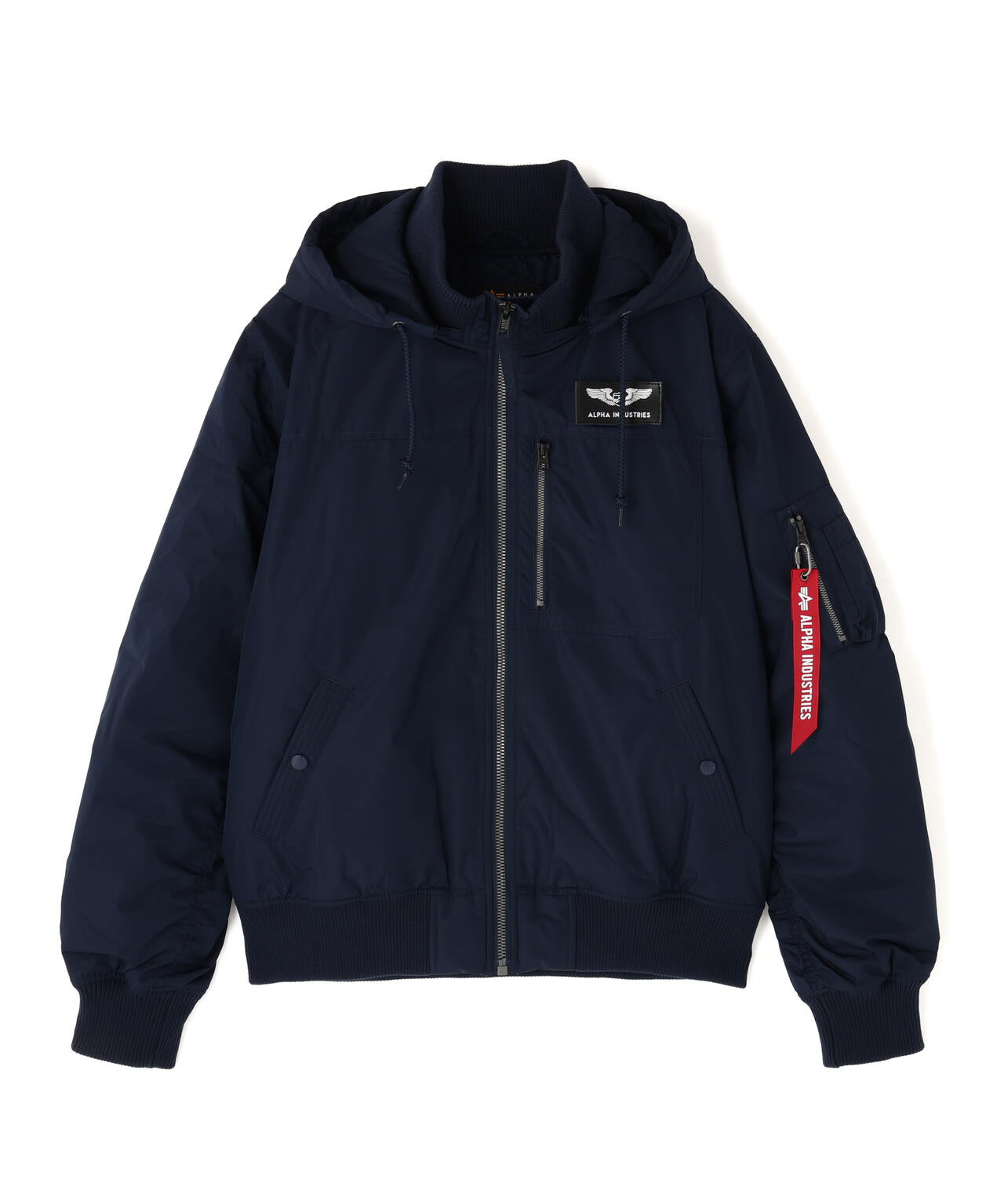HOODED RIB FLIGHT JACKET